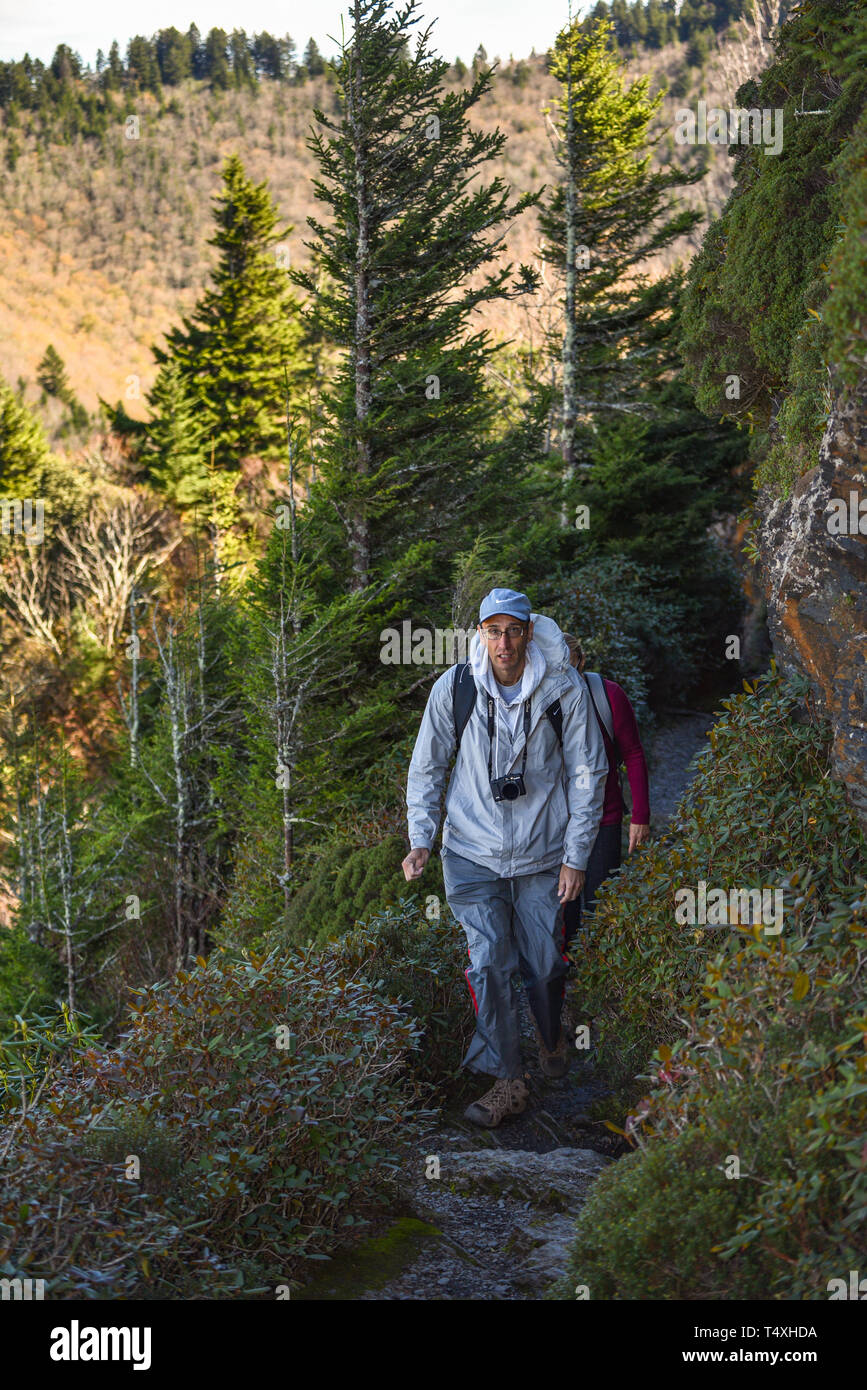 Two seniors hiking hires stock photography and images Alamy
