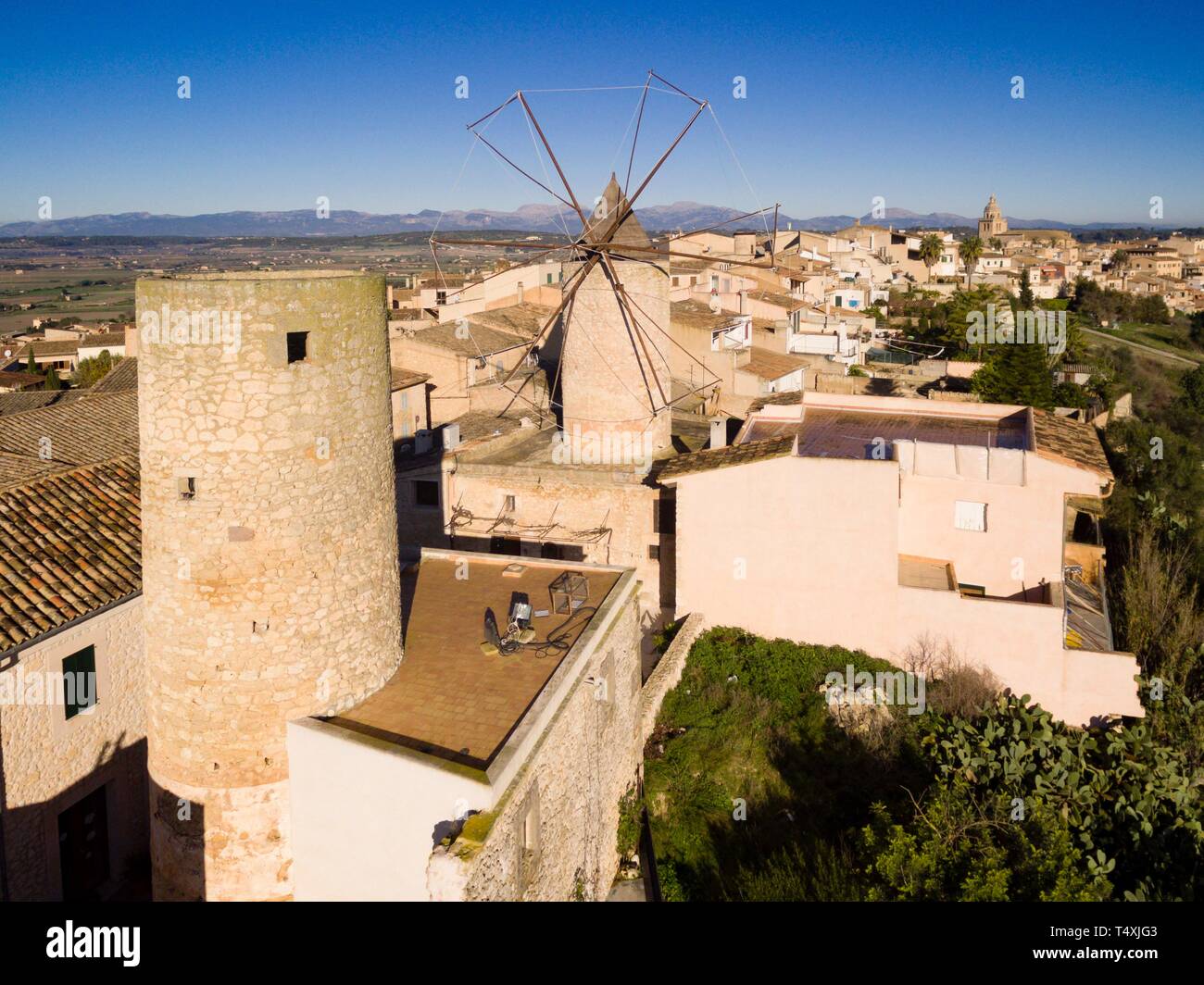 Flour mill of Can Nofre, 17th century, Montuiri, Mallorca, illes balears, Spain. Stock Photo