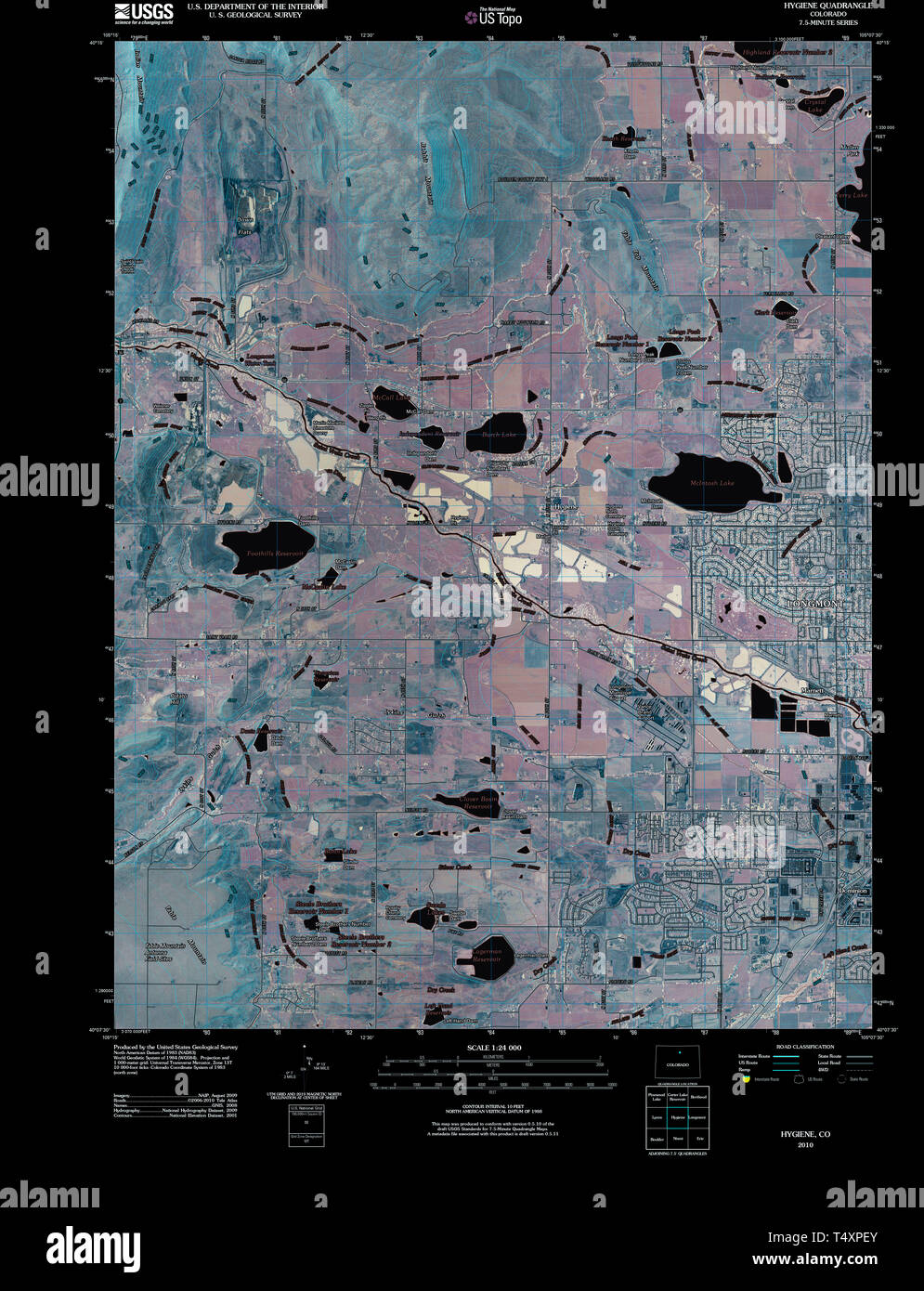 USGS TOPO Map Colorado CO Hygiene - Usgs Topo Map Colorado Co Hygiene 20100914 Tm Inverted Restoration T4XPEY 