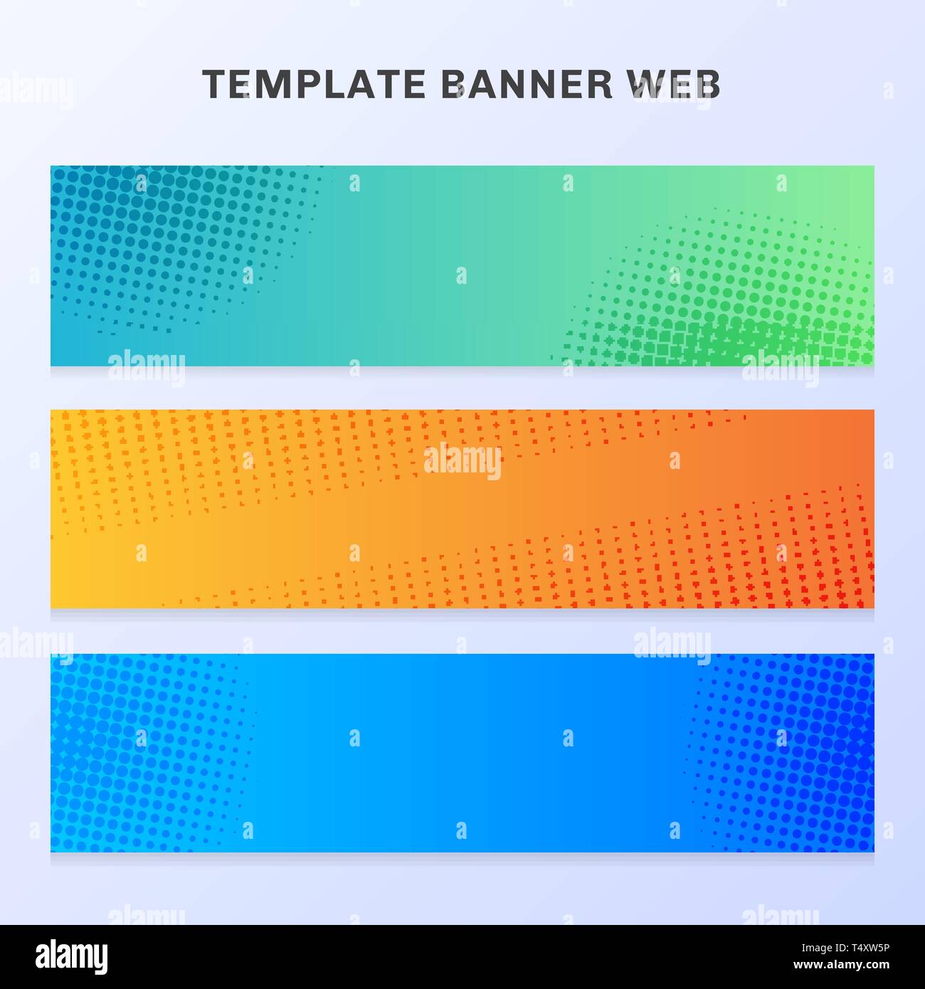 Set Of Banner Web Vibrant Gradient Color With Halftone Texture And