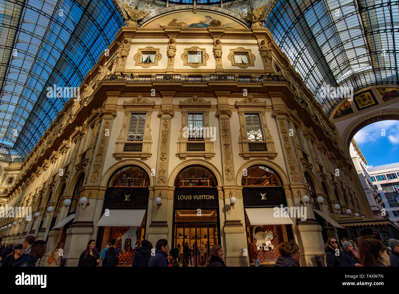 Galleria Vittorio Emanuele II in Milan, Italy's oldest shopping mall Stock Photo