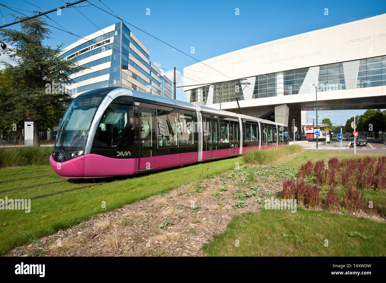 Dijon, Parc des Expositions et Congrès de Dijon, Tramway Stock Photo