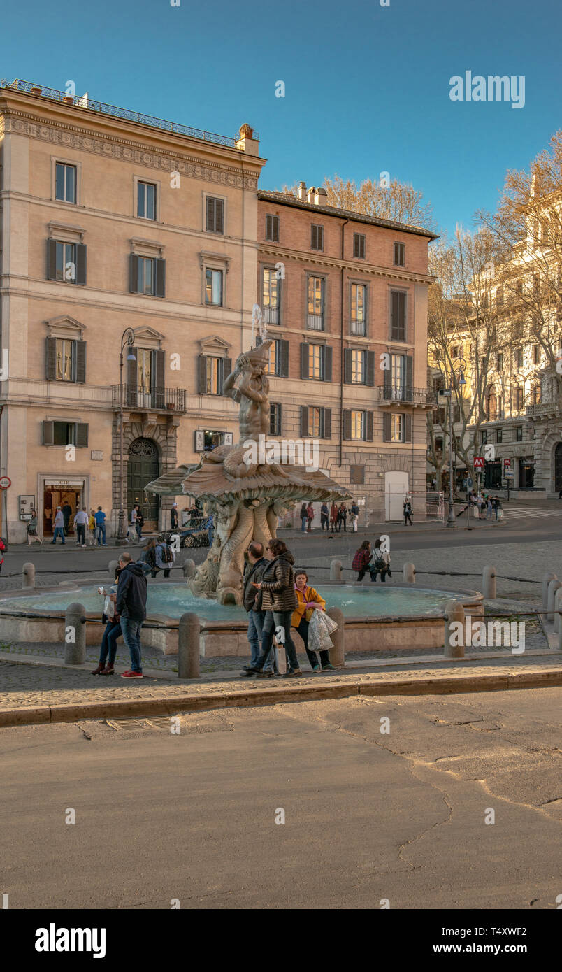Triton Fountain, Rome, Italy Stock Photo