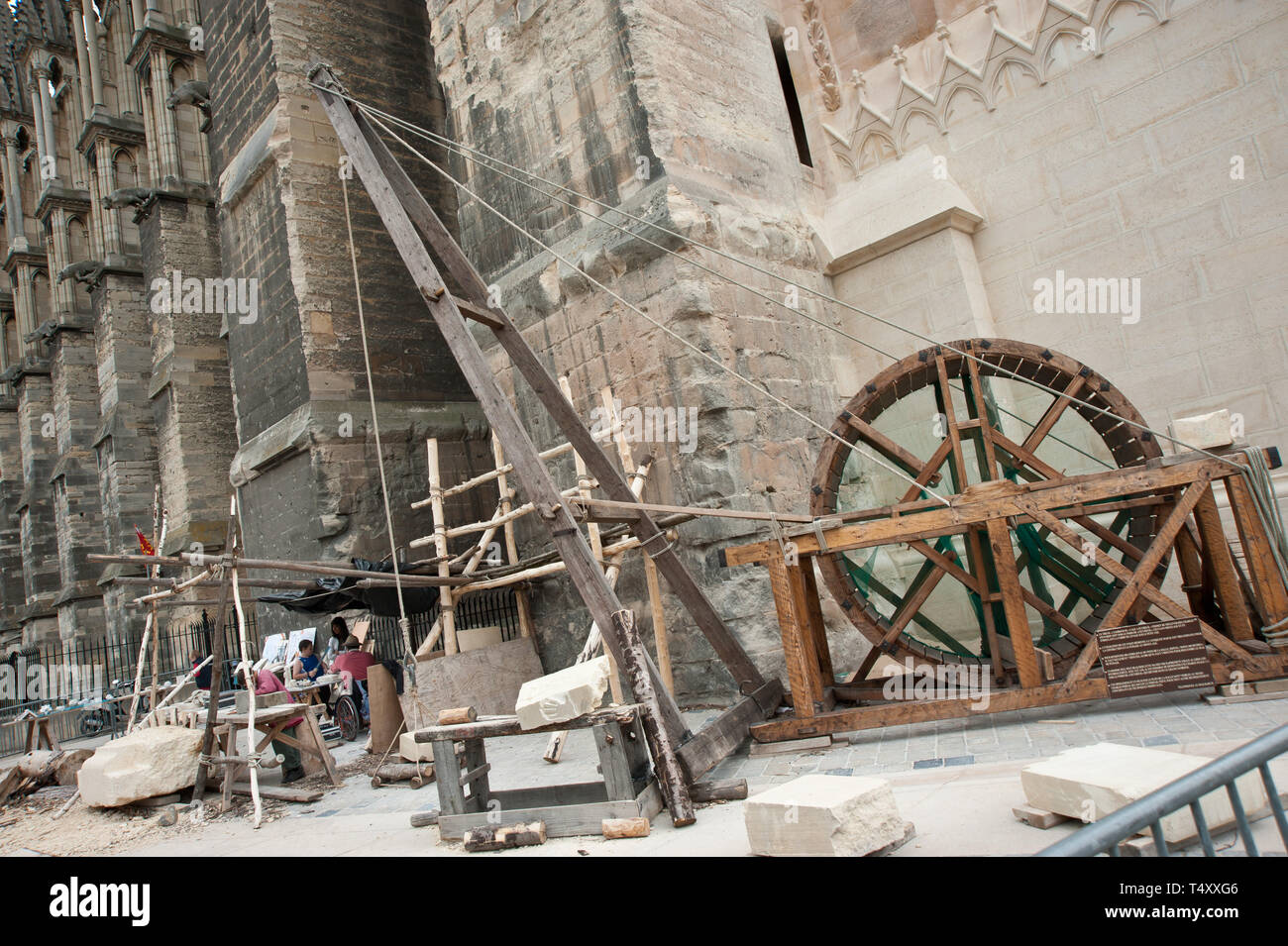 Reims Kathedrale Mittelalterliche Arbeitstechnik Stock Photo Alamy