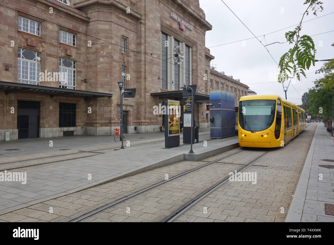 Mulhouse, Tramway, Gare Centrale Stock Photo