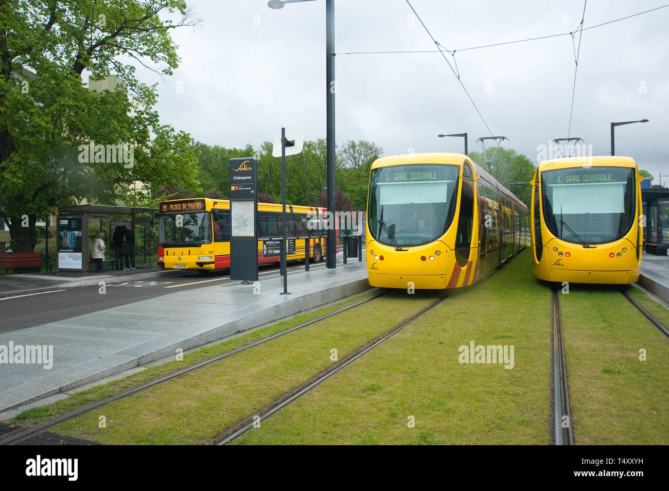 Mulhouse, Tramway und Bus Mulhouse, Tramway and Bus Stock Photo Alamy