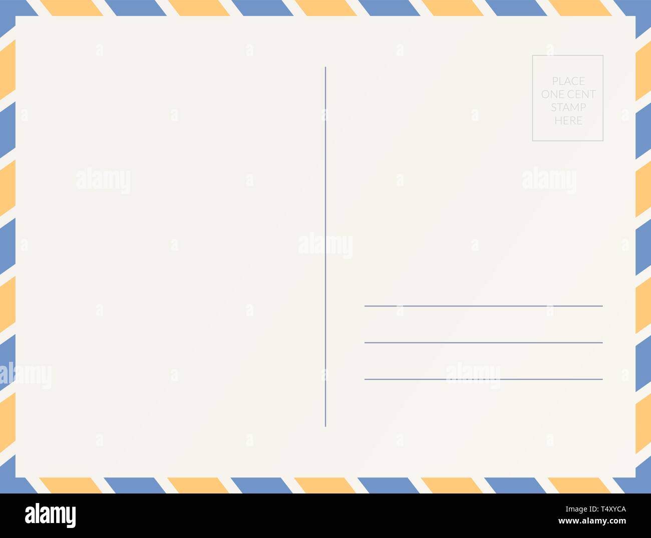 Empty postcard template. Design of blank post card back Stock Vector Image  & Art - Alamy