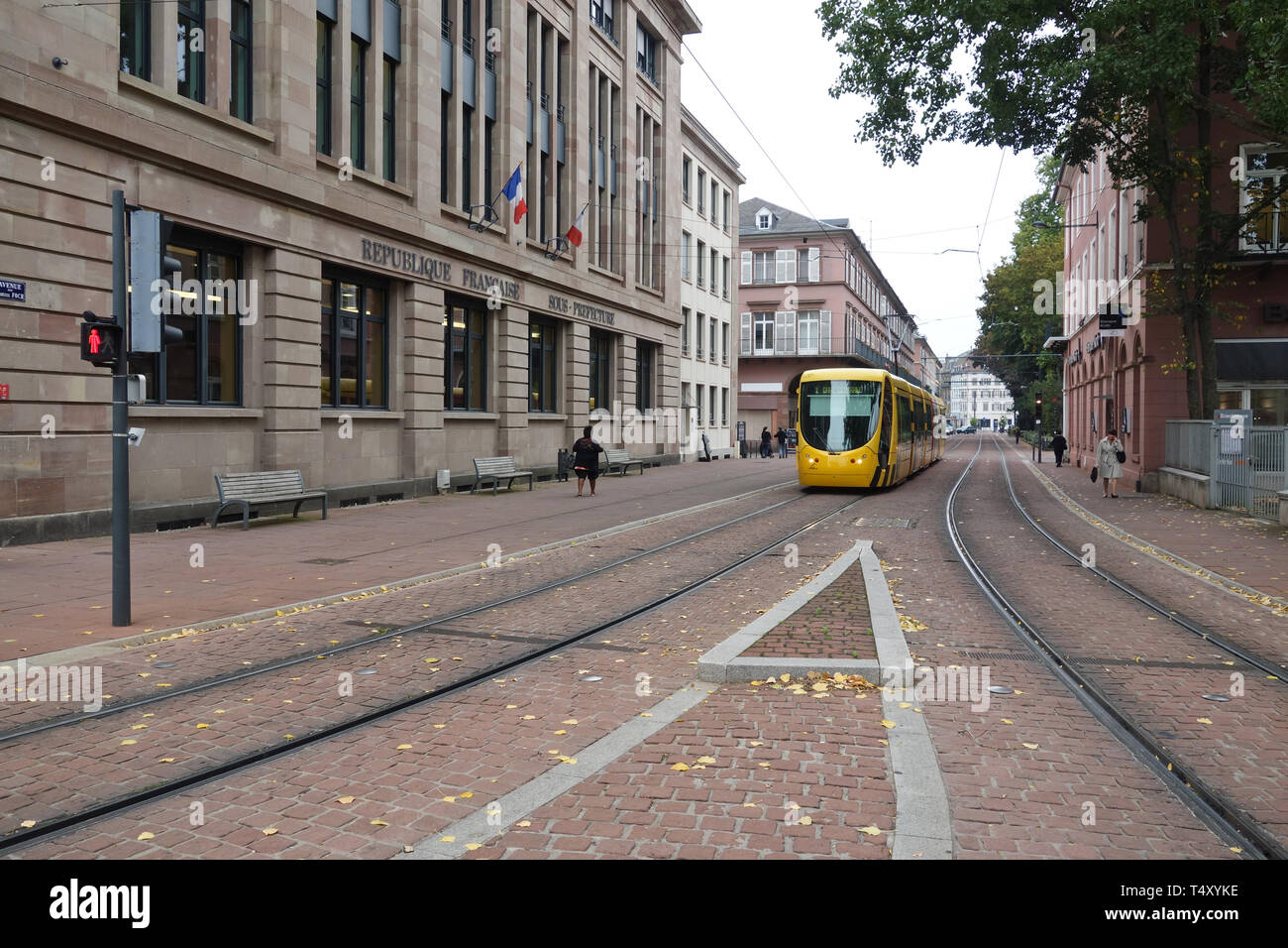 Mulhouse, Tramway, Avenue Foch Stock Photo