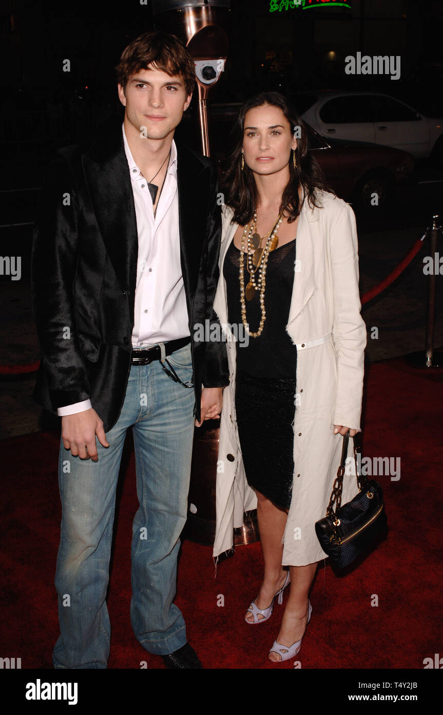 LOS ANGELES, CA. March 13, 2005: Actor ASHTON KUTCHER & girlfriend ...