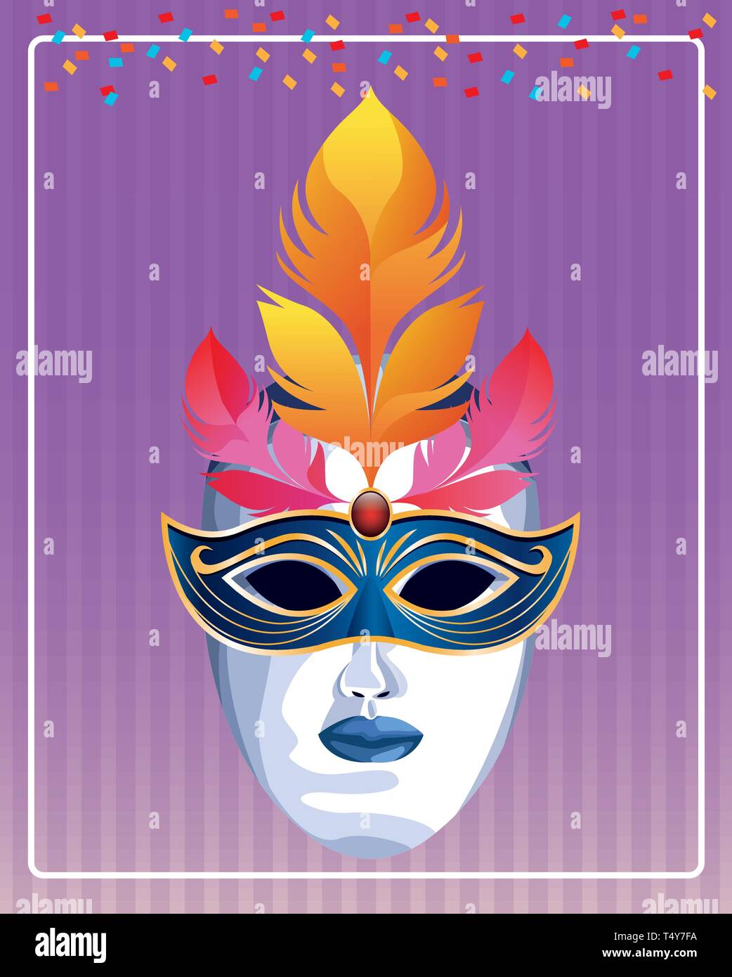 mask with feathers Stock Vector Image & Art - Alamy