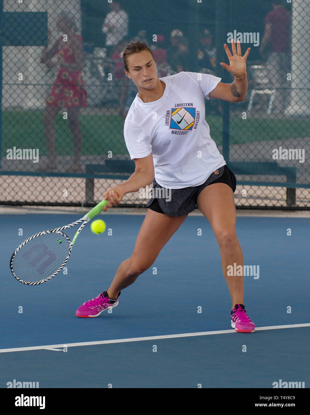 Aryna Sabalenka in training for Fed Cup Semi Final Belarus v Australia