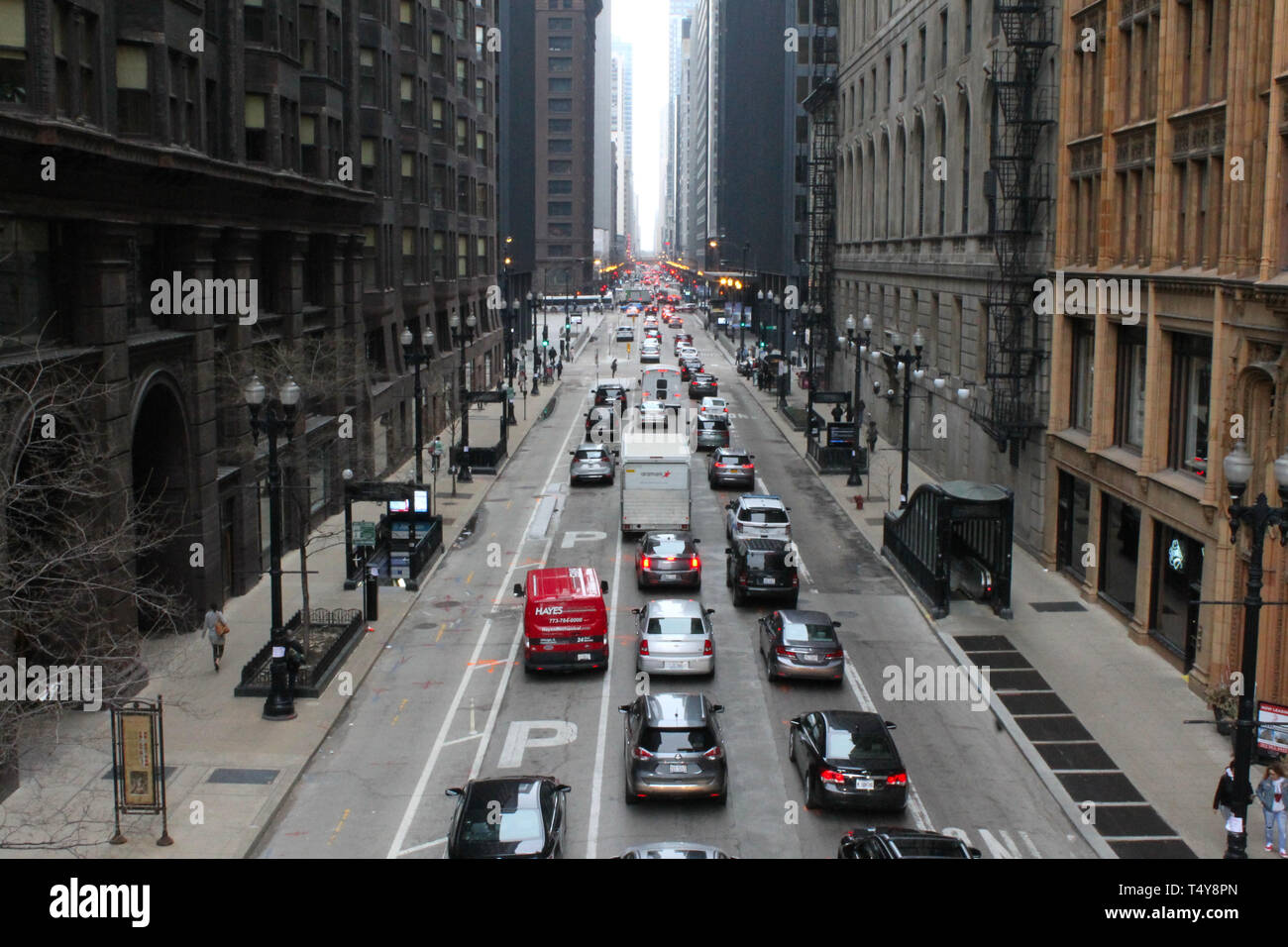 Overlooking dearborn st in the Loop in Chicago Stock Photo - Alamy