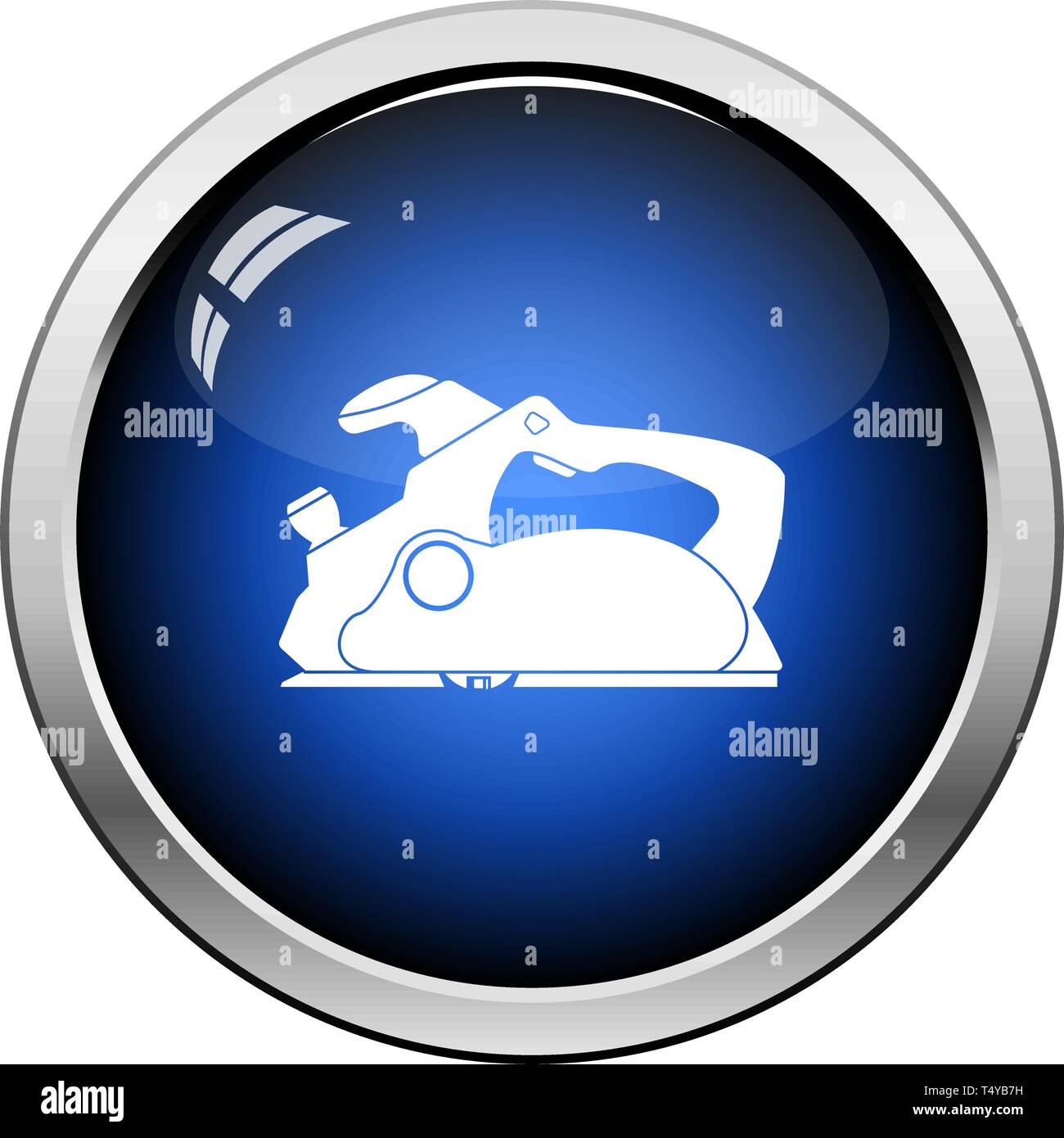 Electric planer icon. Glossy Button Design. Vector Illustration Stock ...