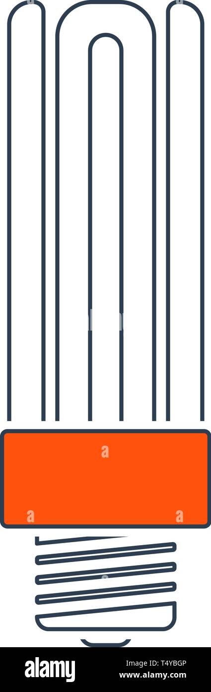 Energy Saving Light Bulb Icon. Thin Line With Red Fill Design. Vector ...