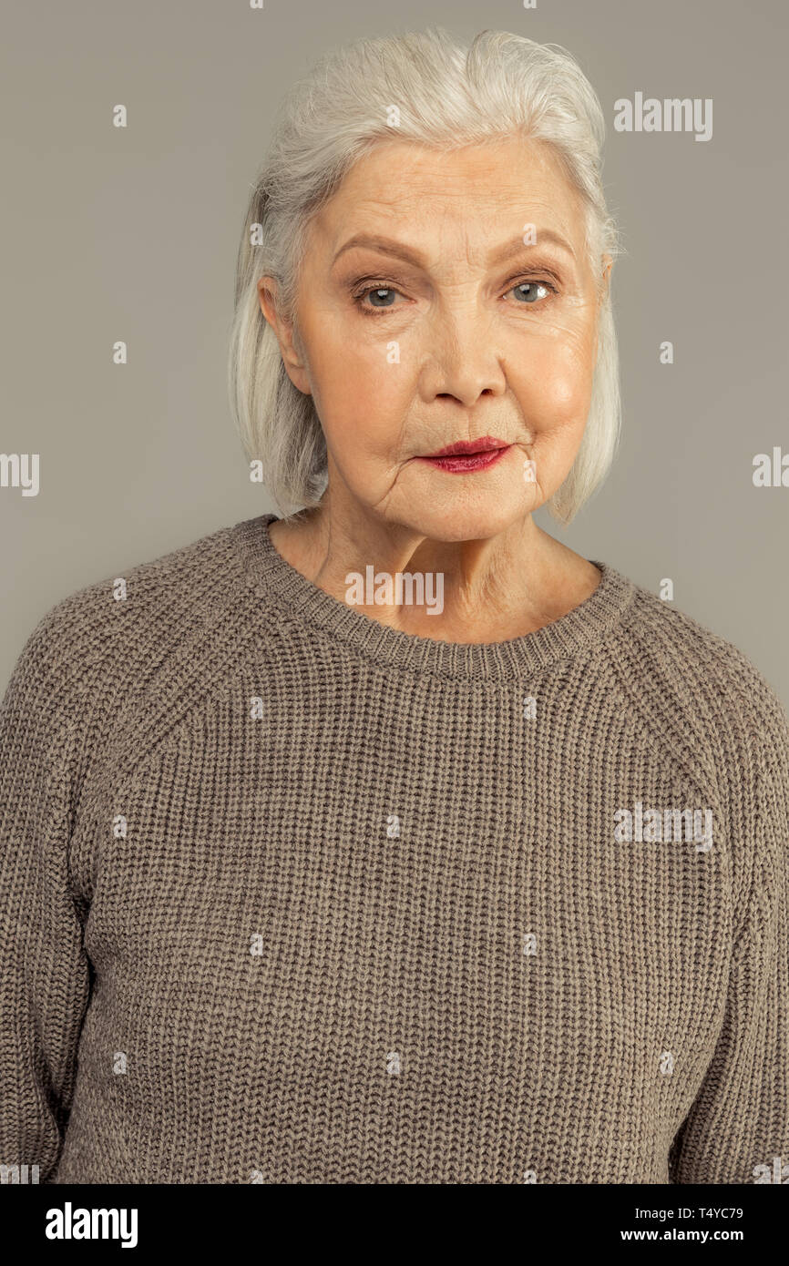 Grey haired model hi-res stock photography and images - Alamy