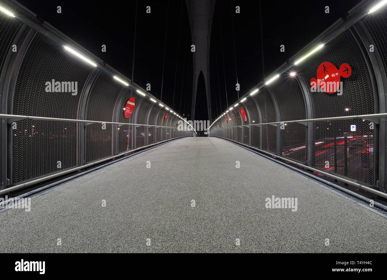 Milano Portello, new modern bridge in modern area Portello designed  by architect Gino Valle Stock Photo