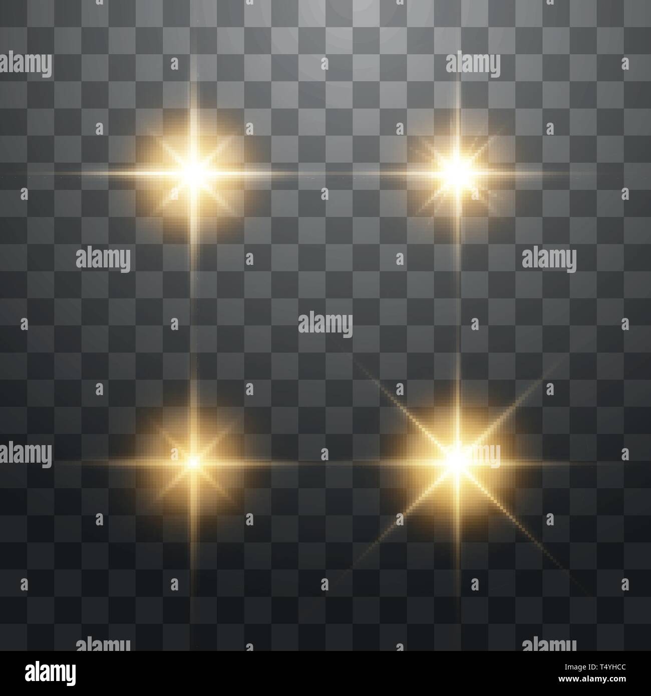 Creative concept Vector set of glow golden light effect stars bursts ...
