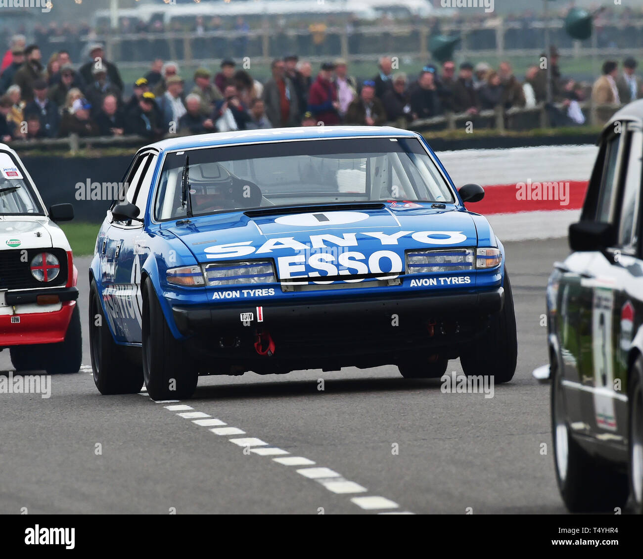 Jochen Mass, Rover 3500 SD1, Gerry Marshall Sprint, Group 1 Saloon cars, 1970 to 1982, 77th Members Meeting, Goodwood, West Sussex, England, April 201 Stock Photo