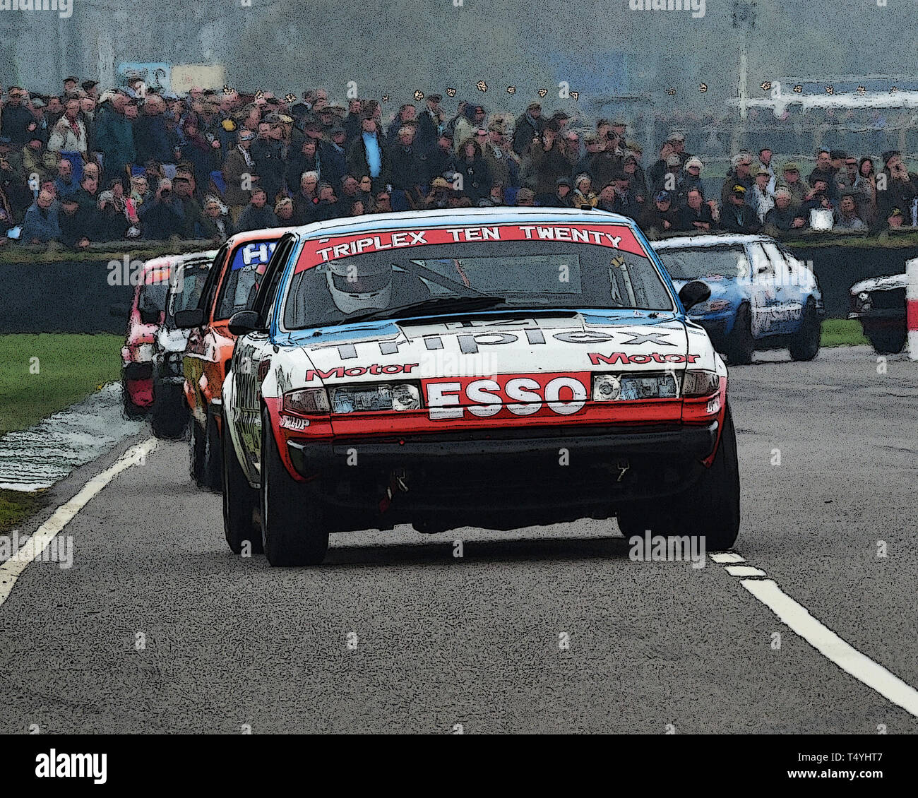 Adam Brindle, Rover 3500 SD1, Gerry Marshall Sprint, Group 1 Saloon cars, 1970 to 1982, 77th Members Meeting, Goodwood, West Sussex, England, April 20 Stock Photo