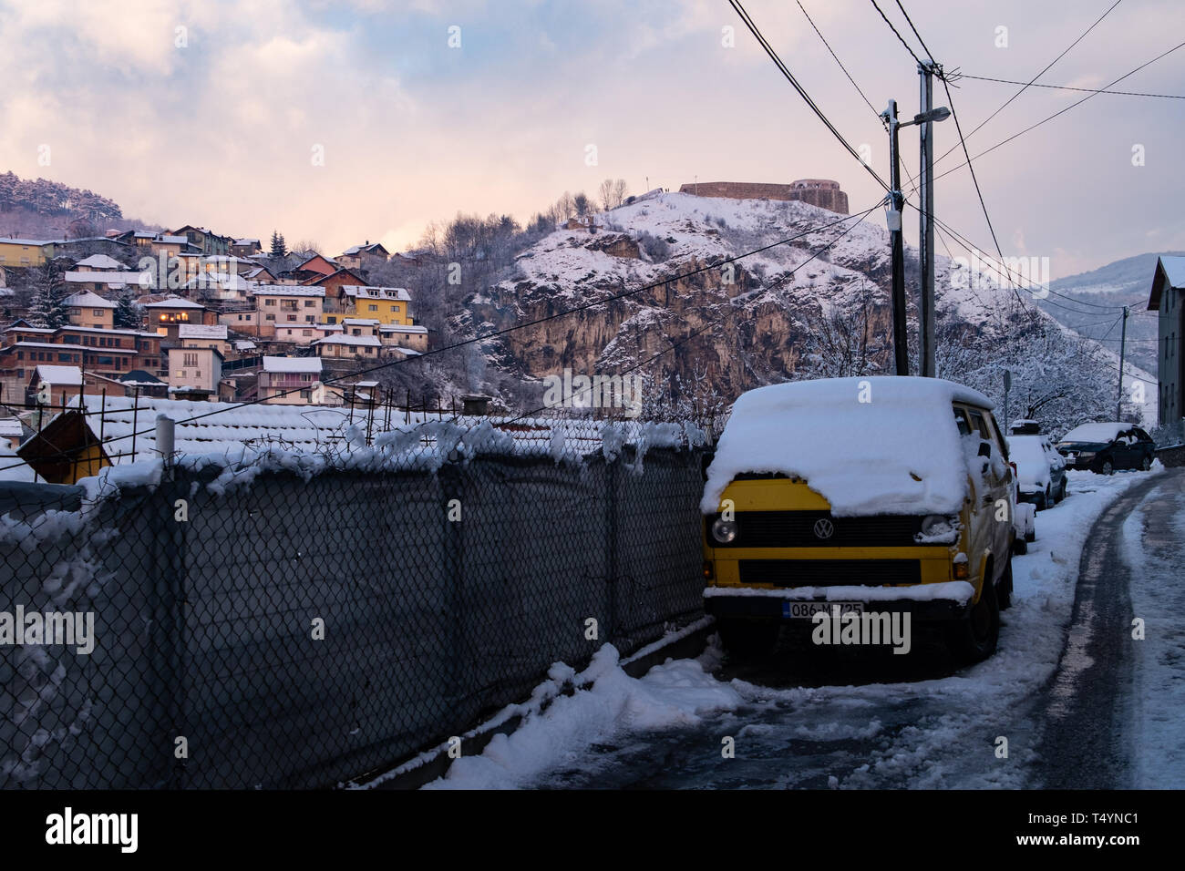 Sarajevo, Bosnia and Herzegovina December 14, 2016 Parked vehicles