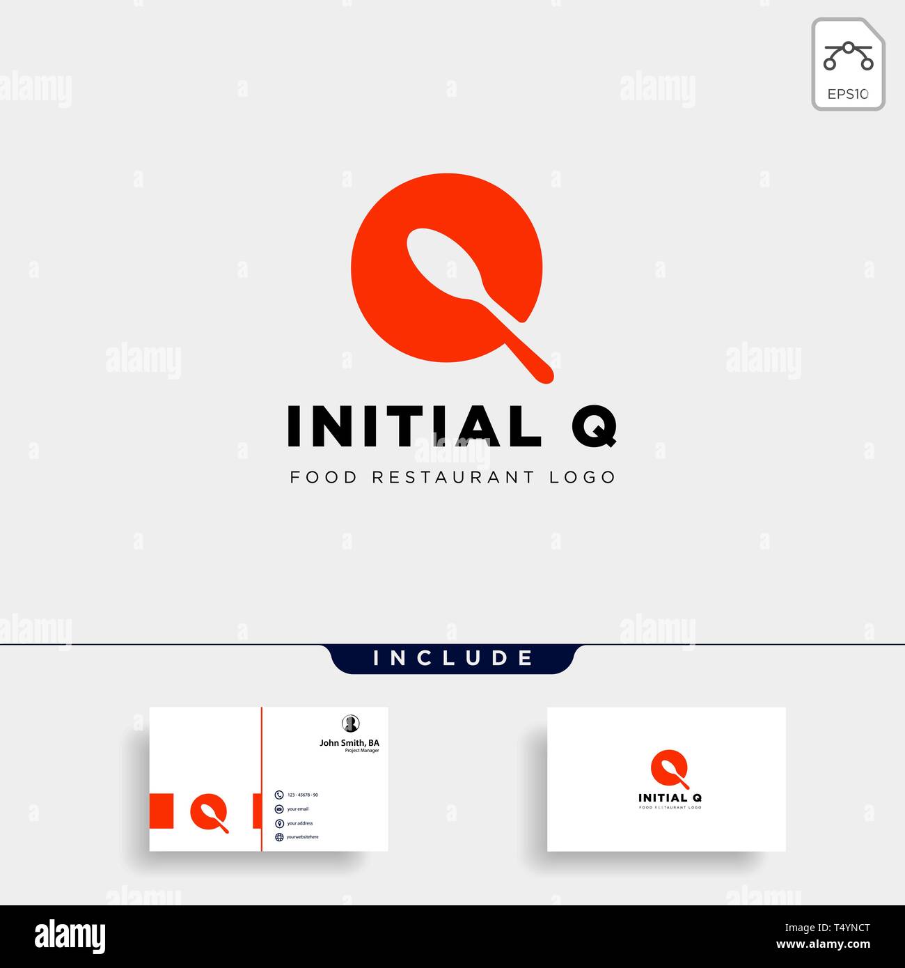 initial q food equipment simple logo template vector icon abstract - vector Stock Vector