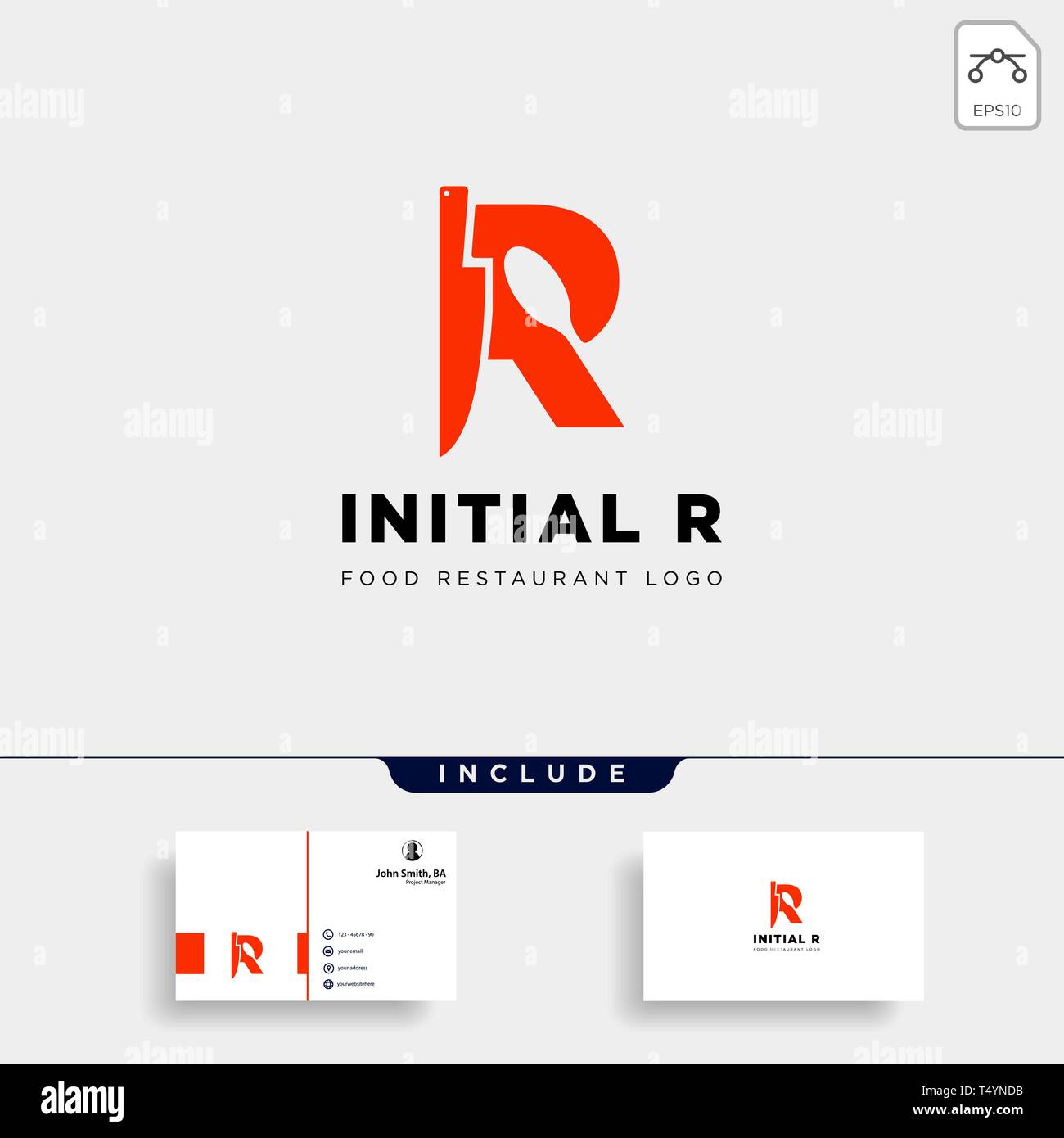 initial r food equipment simple logo template vector icon abstract - vector Stock Vector