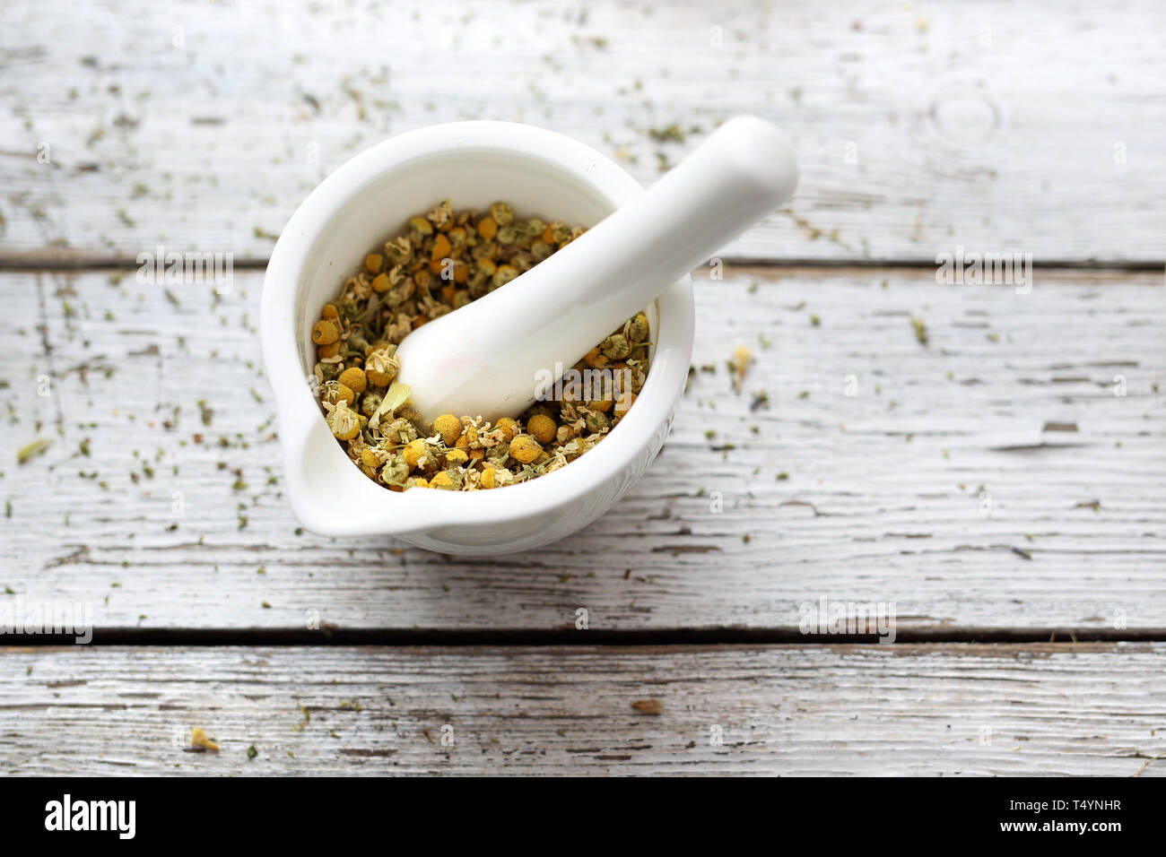 Chamomile, herbs in traditional medicine, home medicine Stock Photo Alamy