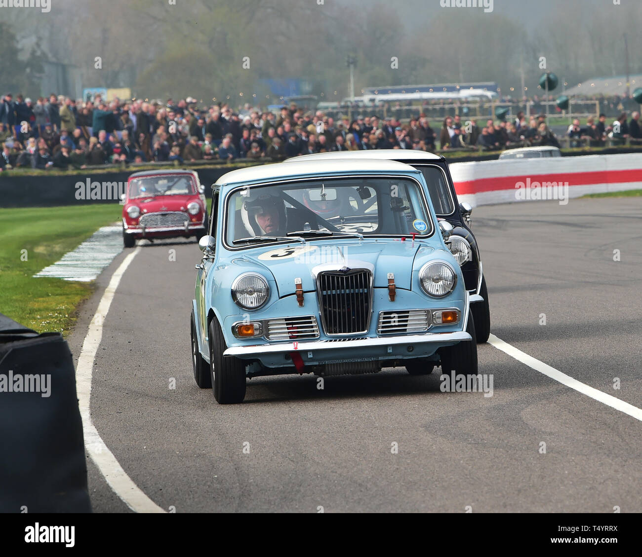 Phil Anning, Riley Elf, Betty Richmond Trophy Final, Mini saloons, 77th Members Meeting, Goodwood, West Sussex, England, April 2019, Autosport, cars,  Stock Photo