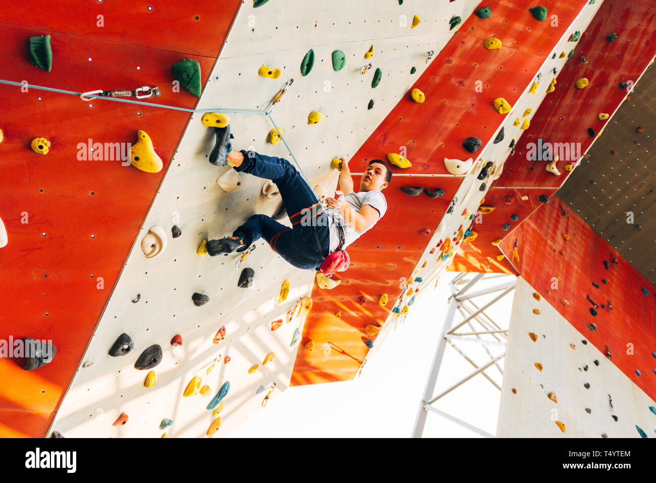 Belaying a climber indoor hi-res stock photography and images - Alamy