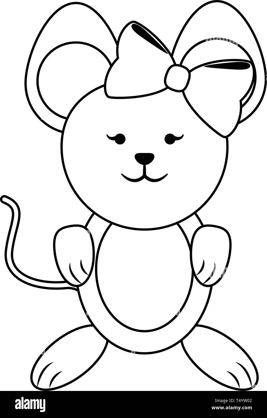 Mouse cute animal in black and white Stock Vector Image & Art - Alamy Mouse cute animal in black and white Stock Vector Image & Art - Alamy