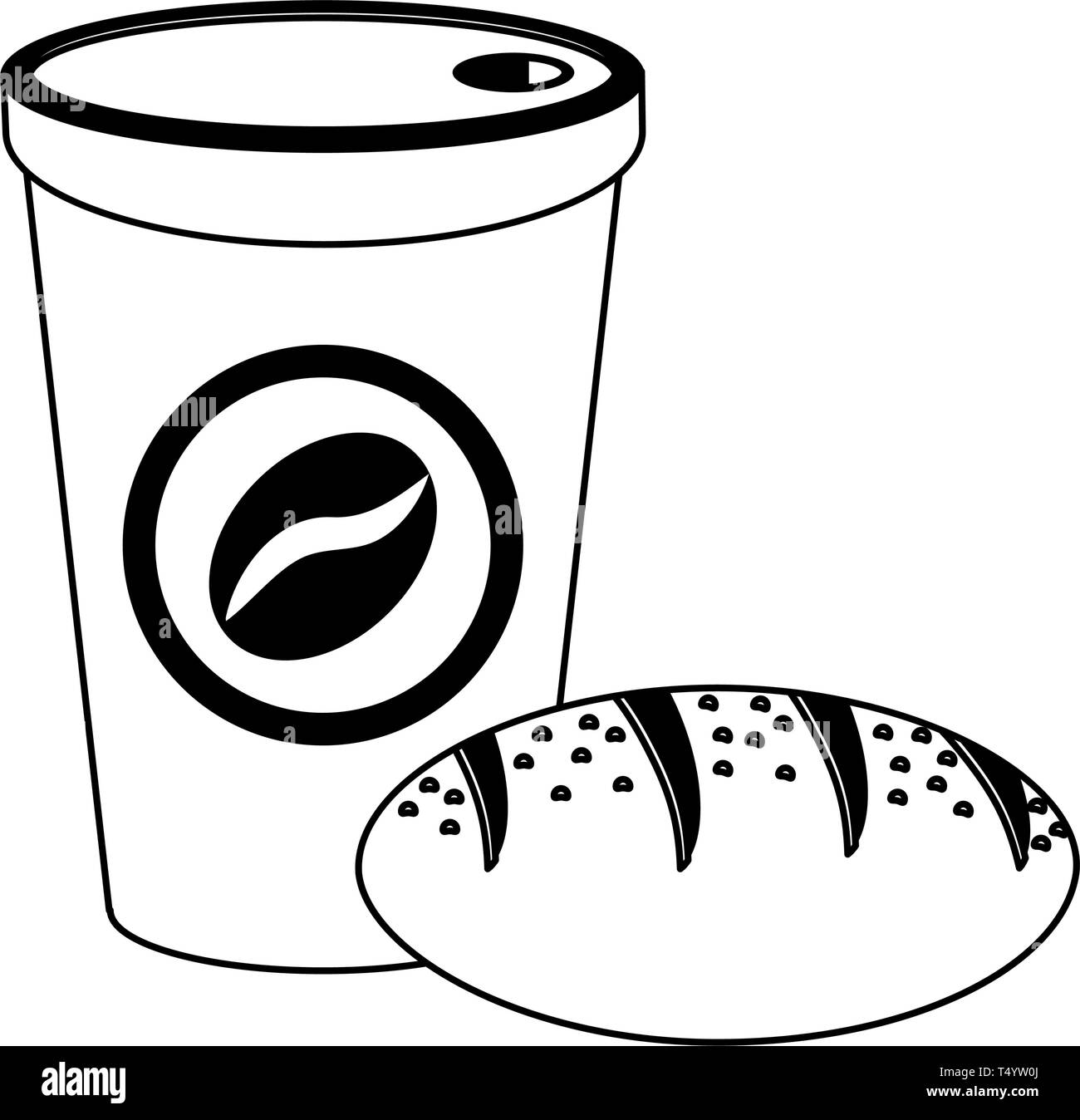 American breakfast food in black and white Stock Vector Image & Art - Alamy