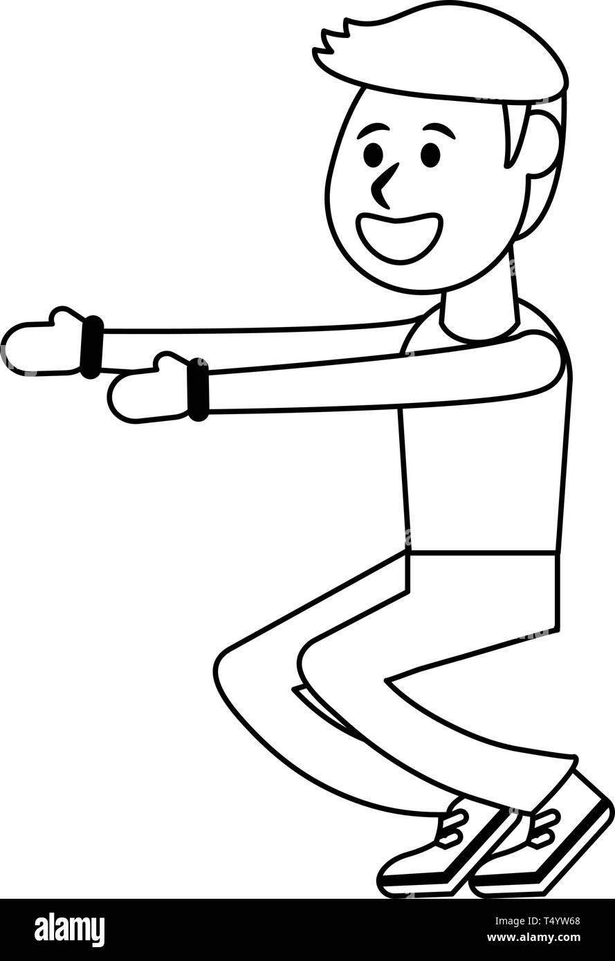 fitness man squatting in black and white Stock Vector Image & Art - Alamy