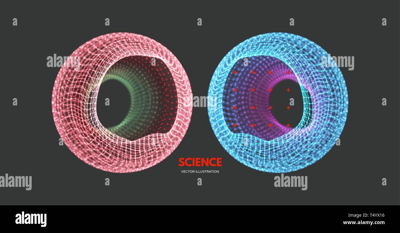 Sphere with connected lines and dots. Wireframe illustration. Abstract 3d grid design. Technology style. Stock Vector