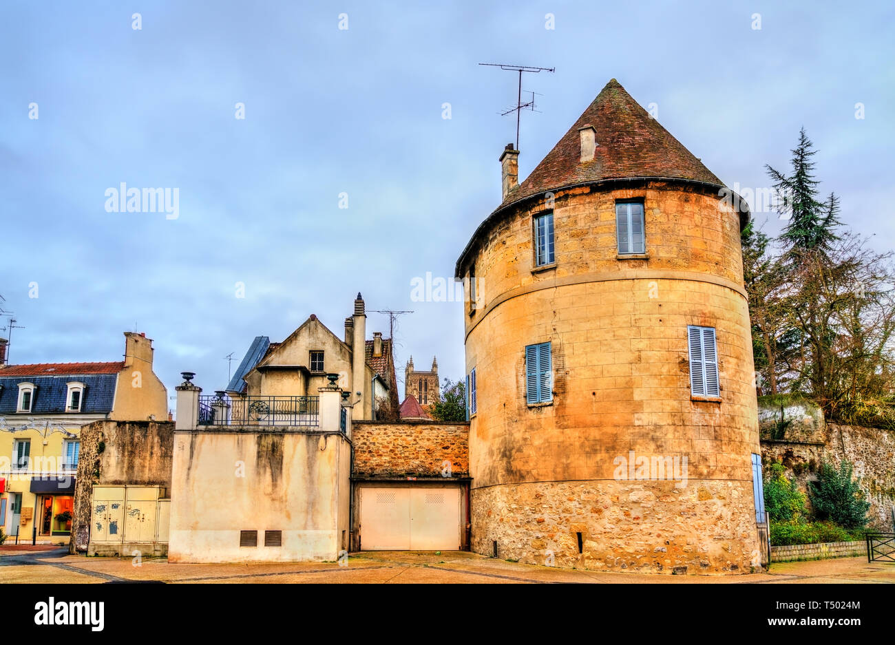 City walls of Meaux in Paris region of France Stock Photo