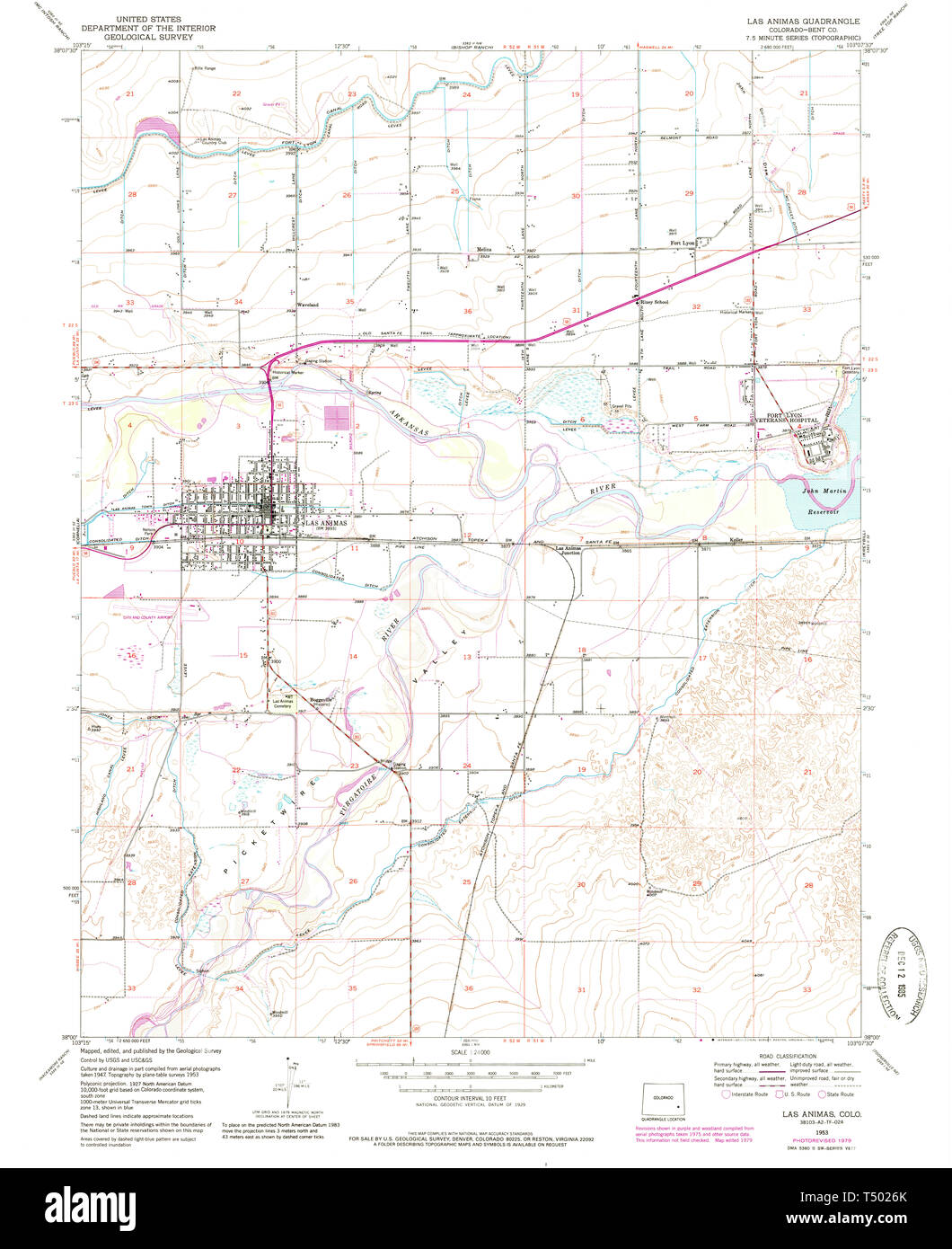 Las animas colorado map hi-res stock photography and images - Alamy