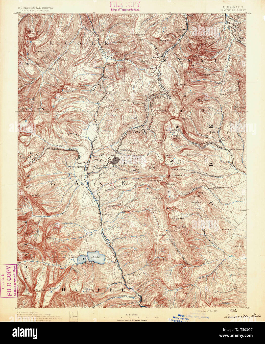 Usgs Topo Maps Colorado Usgs Topo Map Colorado Co Leadville 233580 1891 125000 Restoration Stock  Photo - Alamy