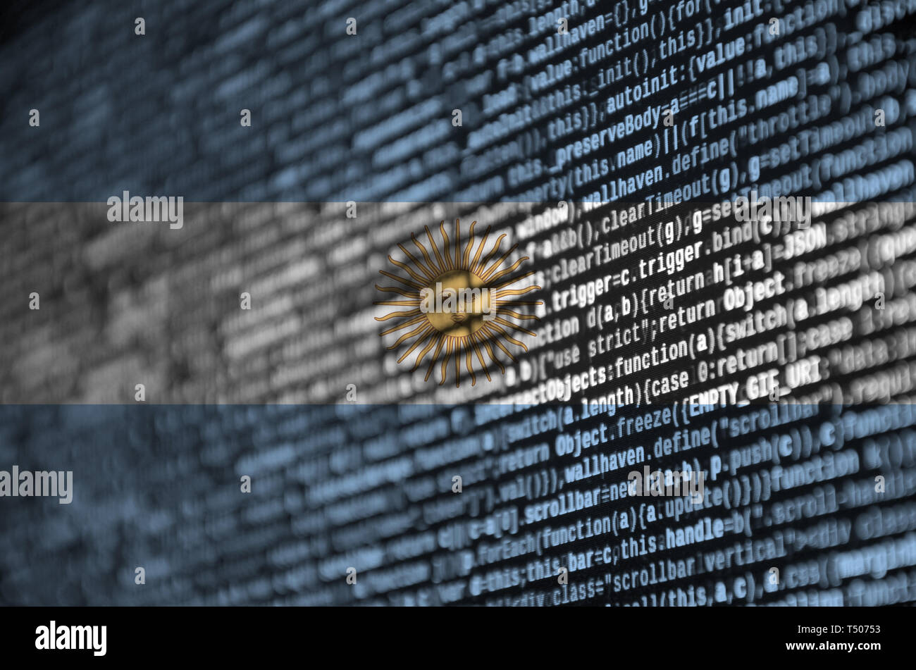 Argentina Flag Is Depicted On The Screen With The Program Code The Concept Of Modern Technology And Site Development Stock Photo Alamy