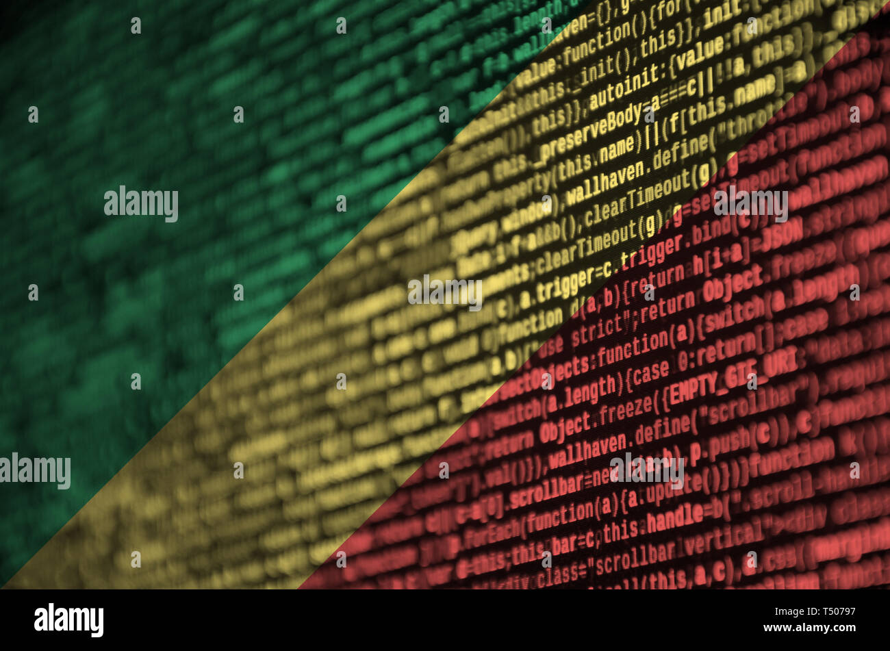 Congo flag is depicted on the screen with the program code. The concept ...