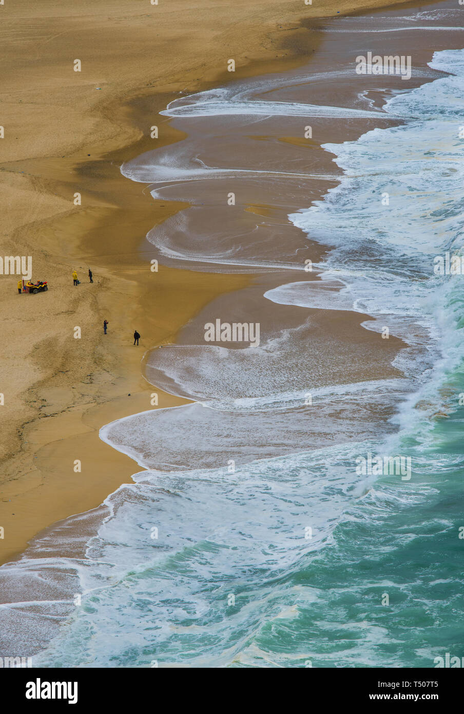 View on the Atlantic ocean coast in Nazare, Portugal Stock Photo