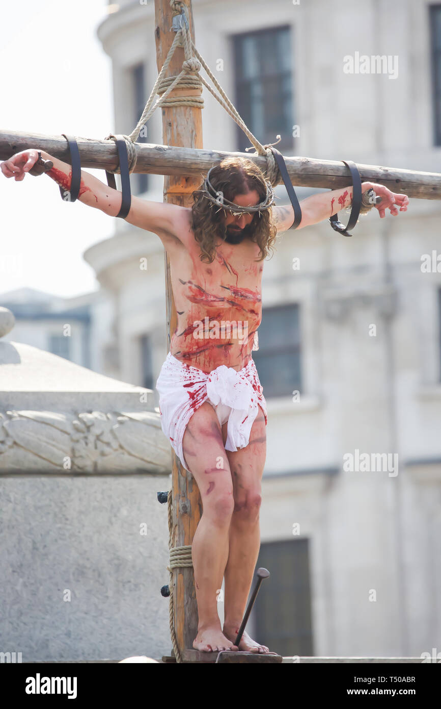 London Uk 19th Apr 2019 The Passion Of Jesus Took Place In
