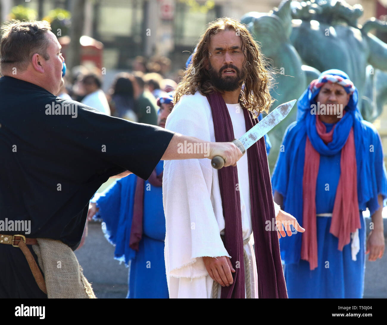 Jesus Christ During A Performance Of The Passion Of Jesus By