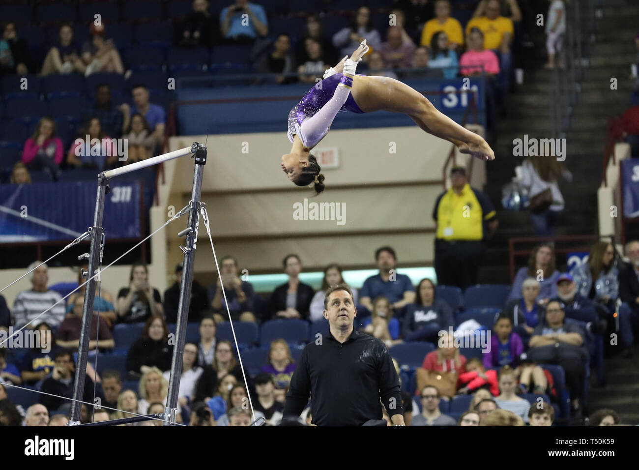 Fort Worth, TX, USA. 19th Apr, 2019. LSU gymnast Sarah Finnegan