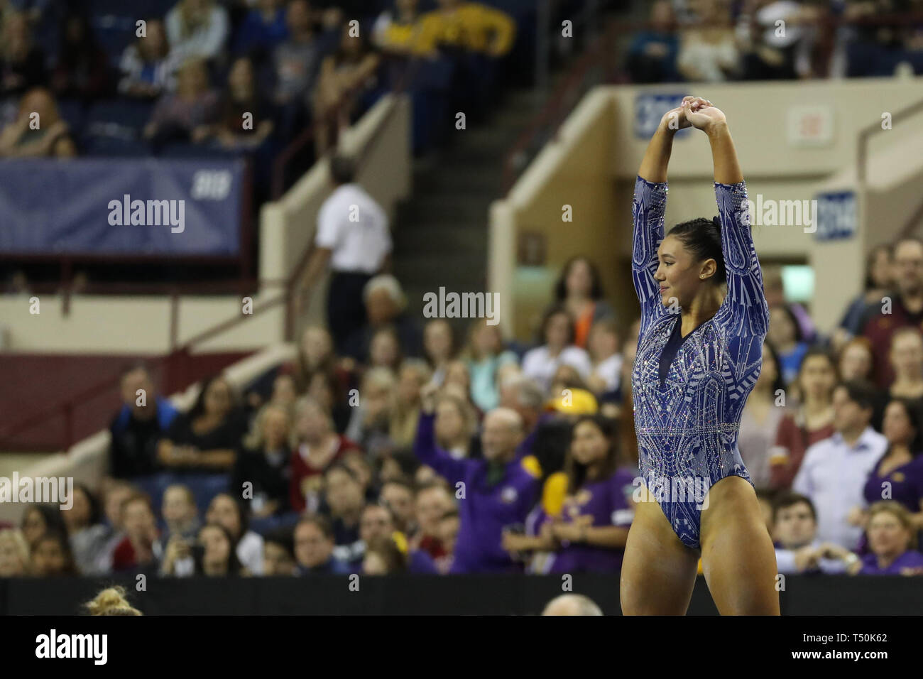 Fort Worth, TX, USA. 19th Apr, 2019. UCLA gymnast Kyla Ross competes