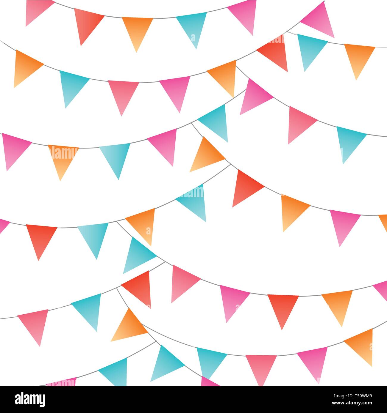 Sweet festive party pennants full vector banner Stock Vector Image
