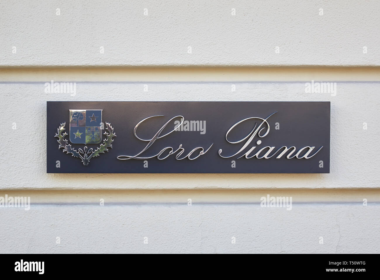 MONTE CARLO, MONACO - AUGUST 21, 2016: Loro Piana fashion luxury store sign in Monte Carlo, Monaco. Stock Photo