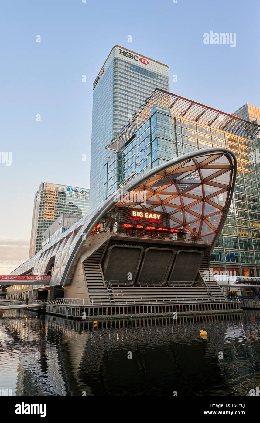 Big Easy Seafood Restaurant, Canary Wharf, London Stock Photo