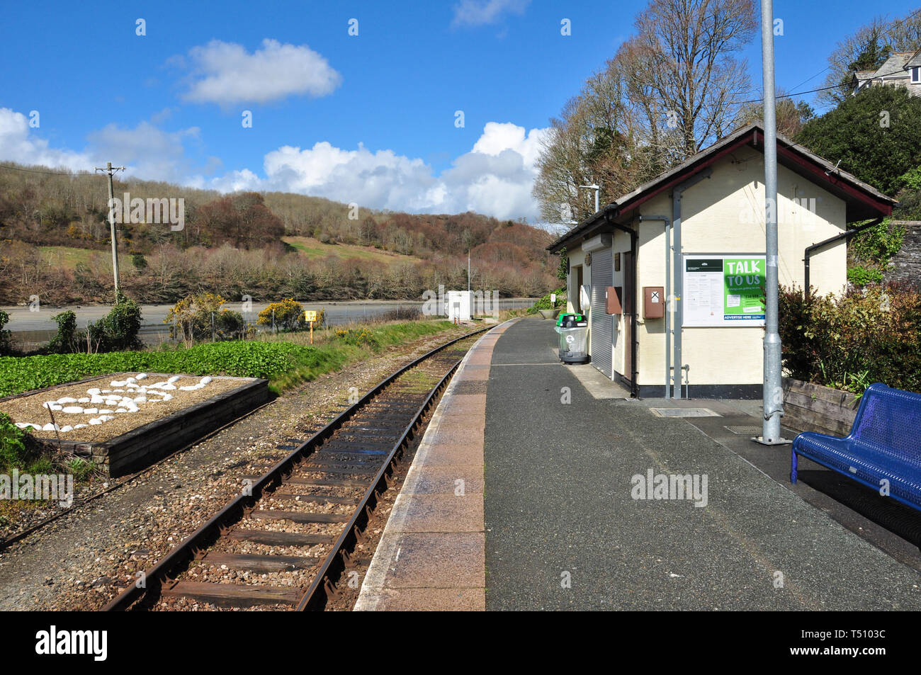 Railway station at the end of the branch line, Looe, Cornwall, England, UK Stock Photo