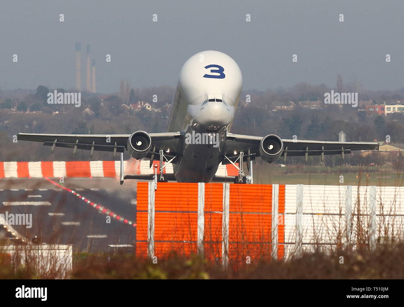 Beluga and Beluga XL taking off from Hawarden Airport credit Ian