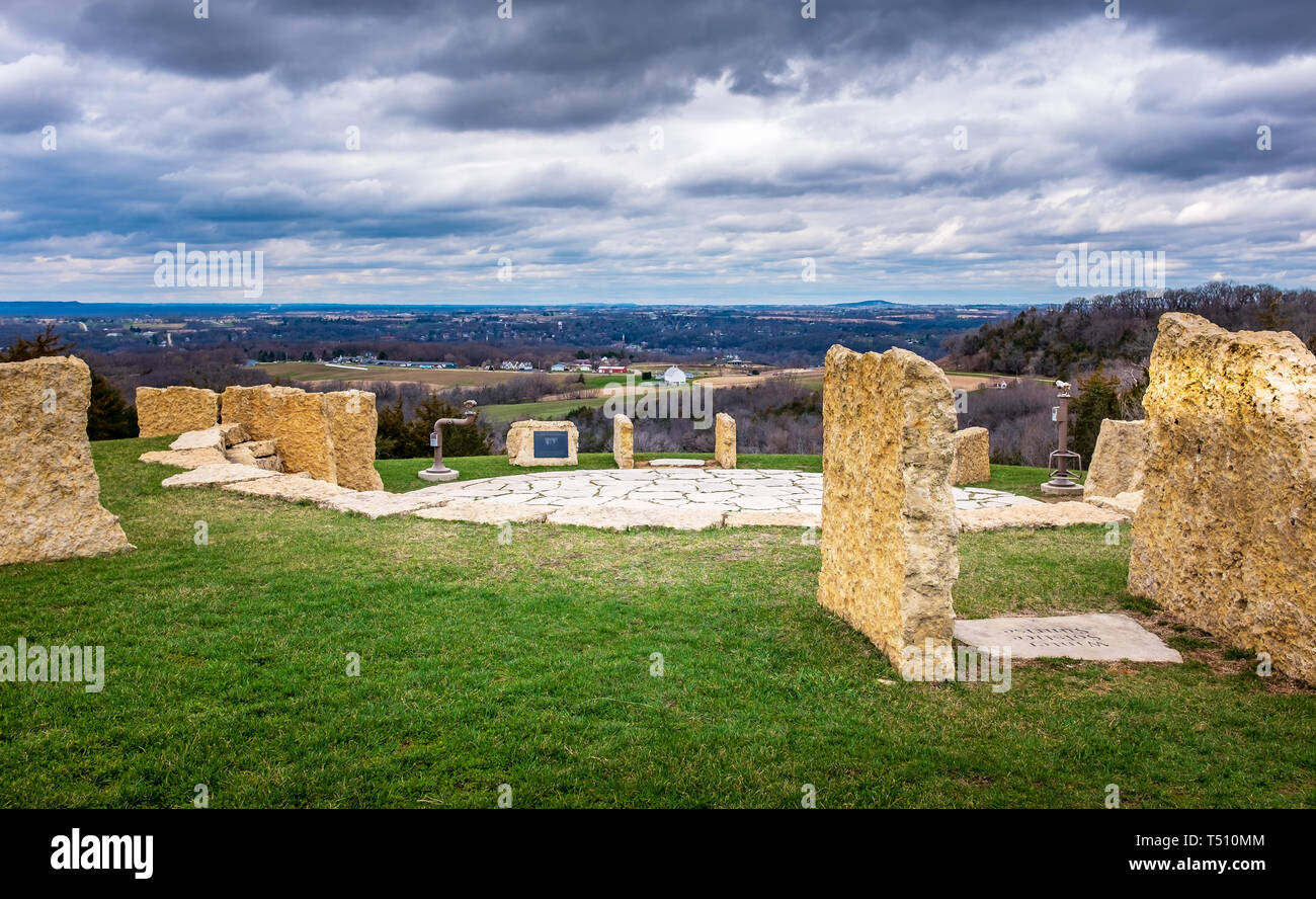 The view across to Galena from Horseshoe Mound, Illinois Stock Photo