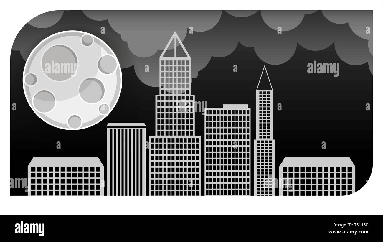 Night City Vector Illustration Dark Urban Scape Night Cityscape In Flat Style Stock Vector Image Art Alamy